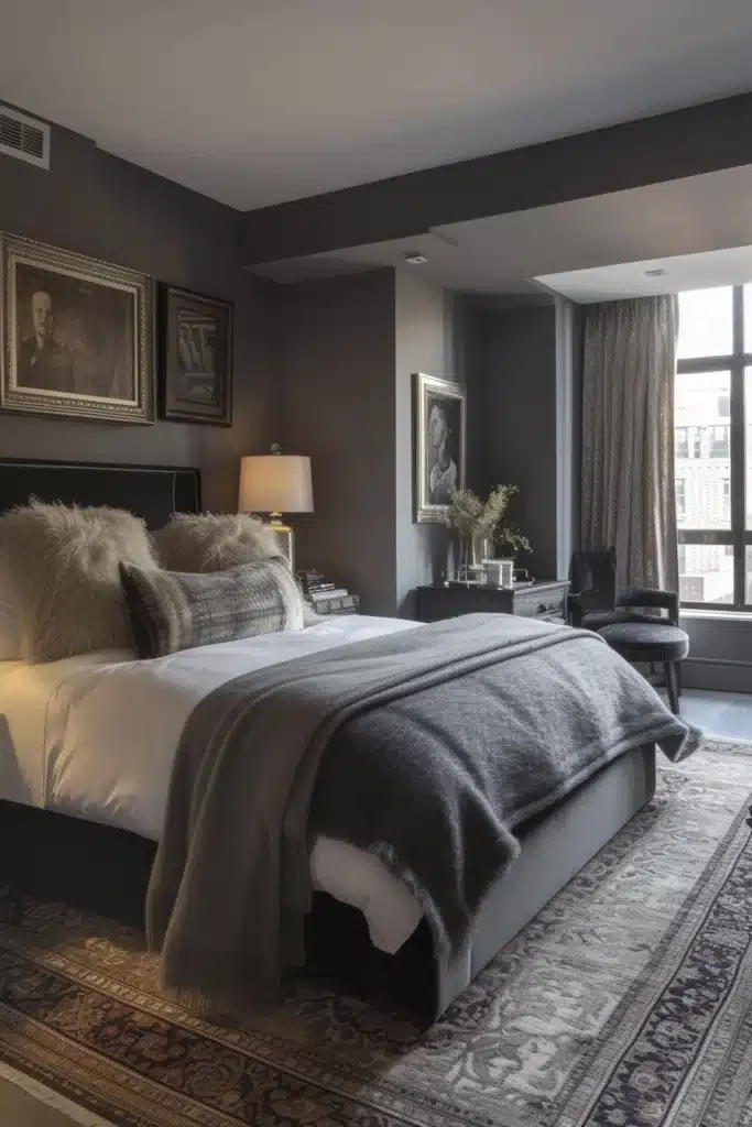 A boudoir bedroom with Chic Art