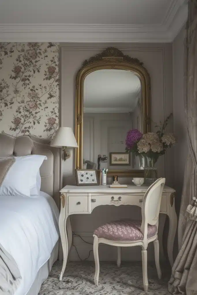 A boudoir bedroom with a Bespoke Dressing Table