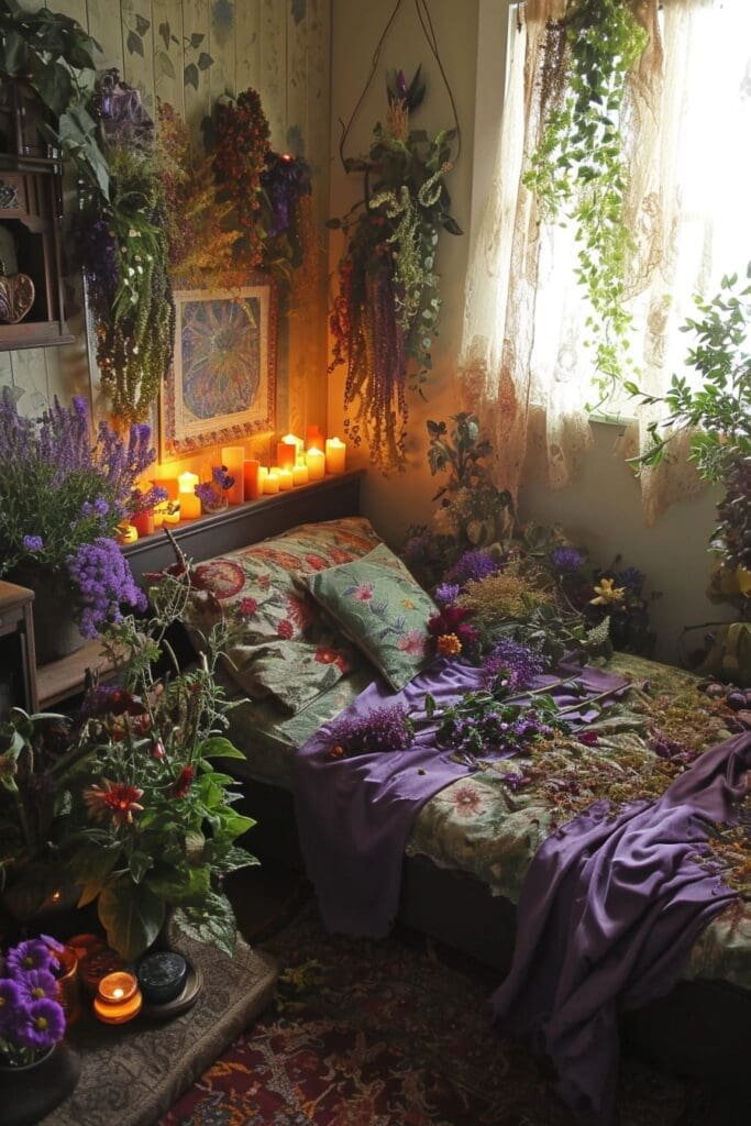 A witchy bedroom with Aromatherapy