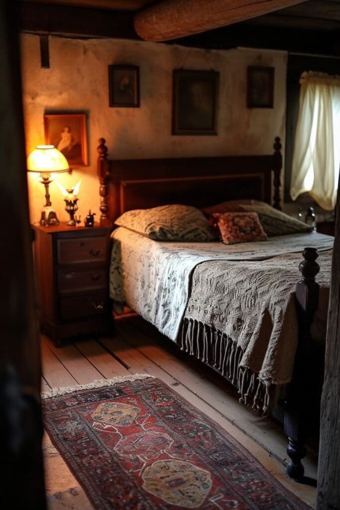 A witch bedroom with Witchy Bedside Lamps