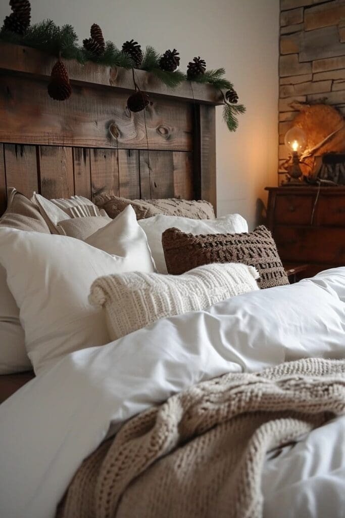 Acorn and pinecone accents for the bedroom