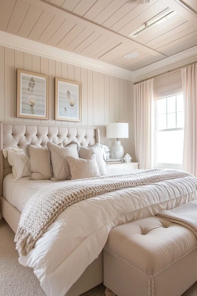 a tanned bedroom With Light Colors