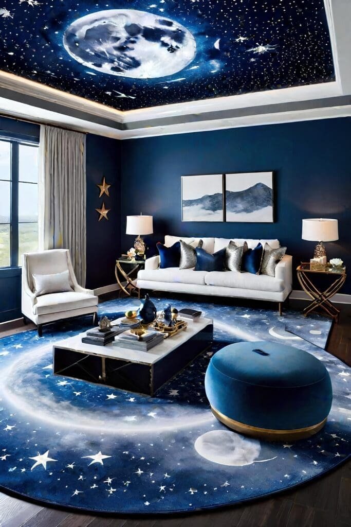 Celestial-Themed Modern Luxury Living Room