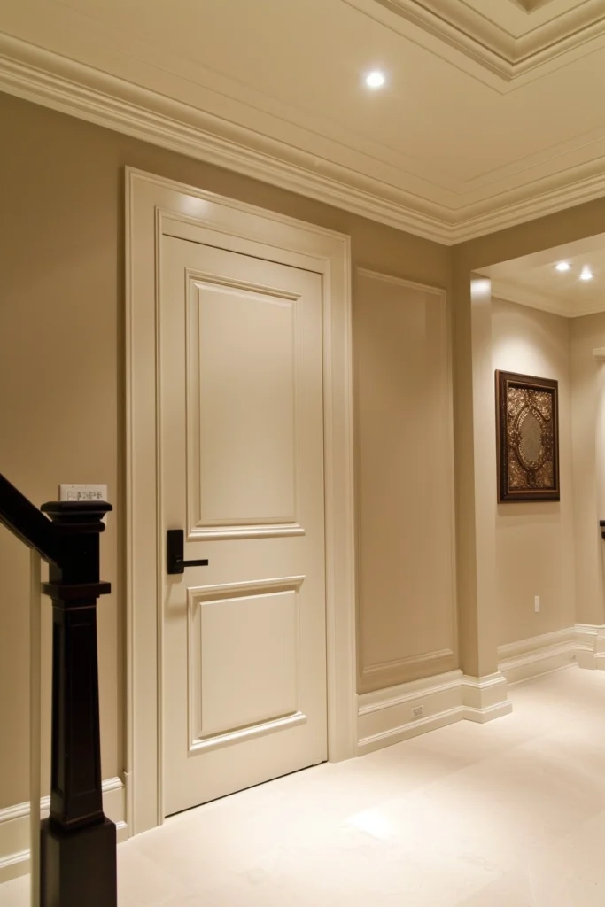 Classic cream interior door, simple and comforting in design