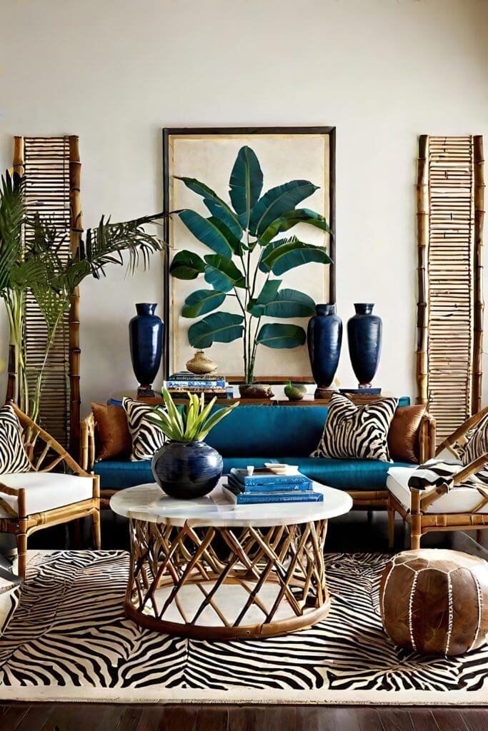 Exotic Travel-Inspired Modern Luxury Living Room