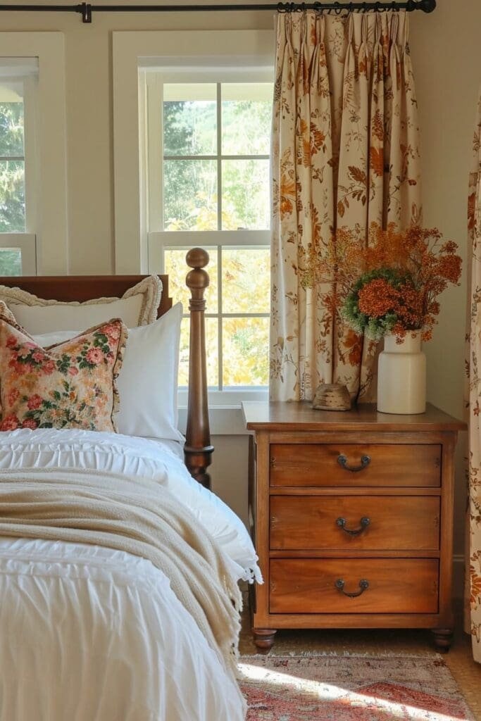Fall-inspired bedroom curtains