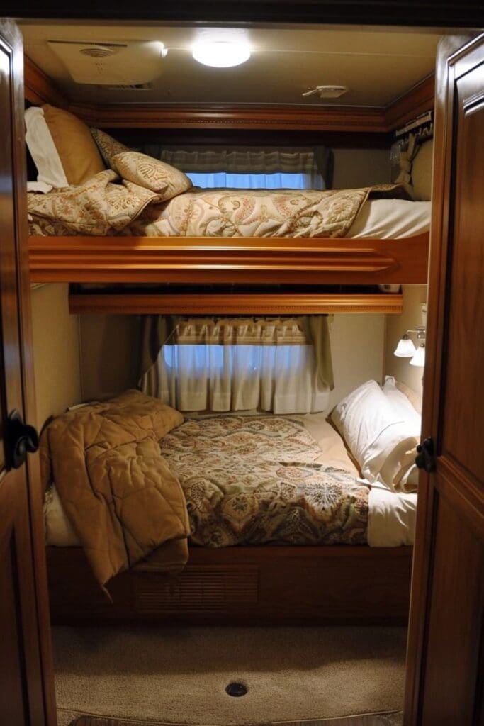a bunk bed in an RV