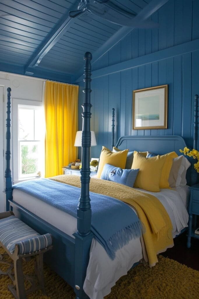 Blue and Yellow Bedroom