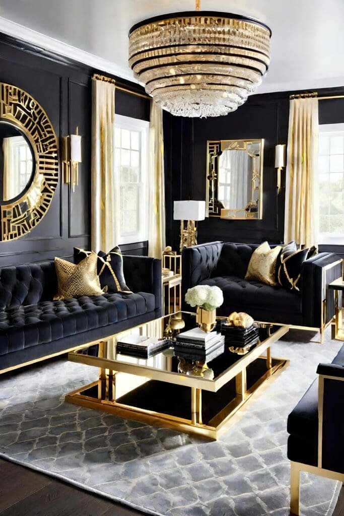 Hollywood Glam Modern Luxury Living Room