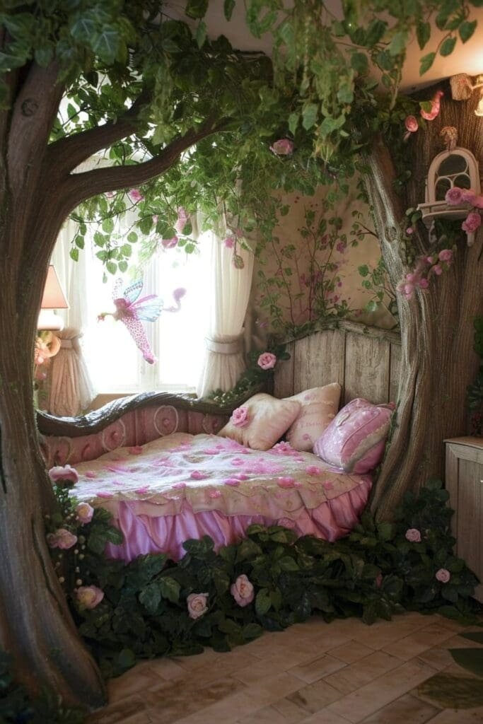 Enchanted Forest Decor over a fairy bed