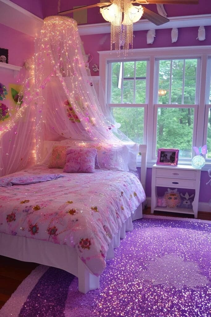 Glittery Floor Rug in a fairy bedroom