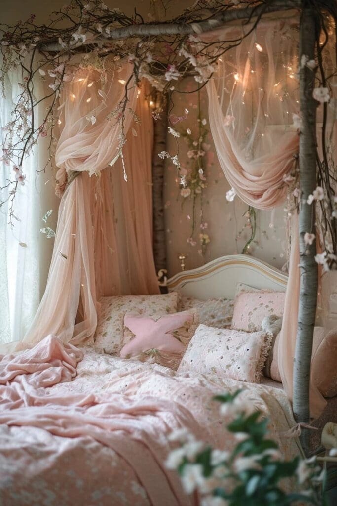 Soft and Delicate Textures in a fairy-themed bedroom