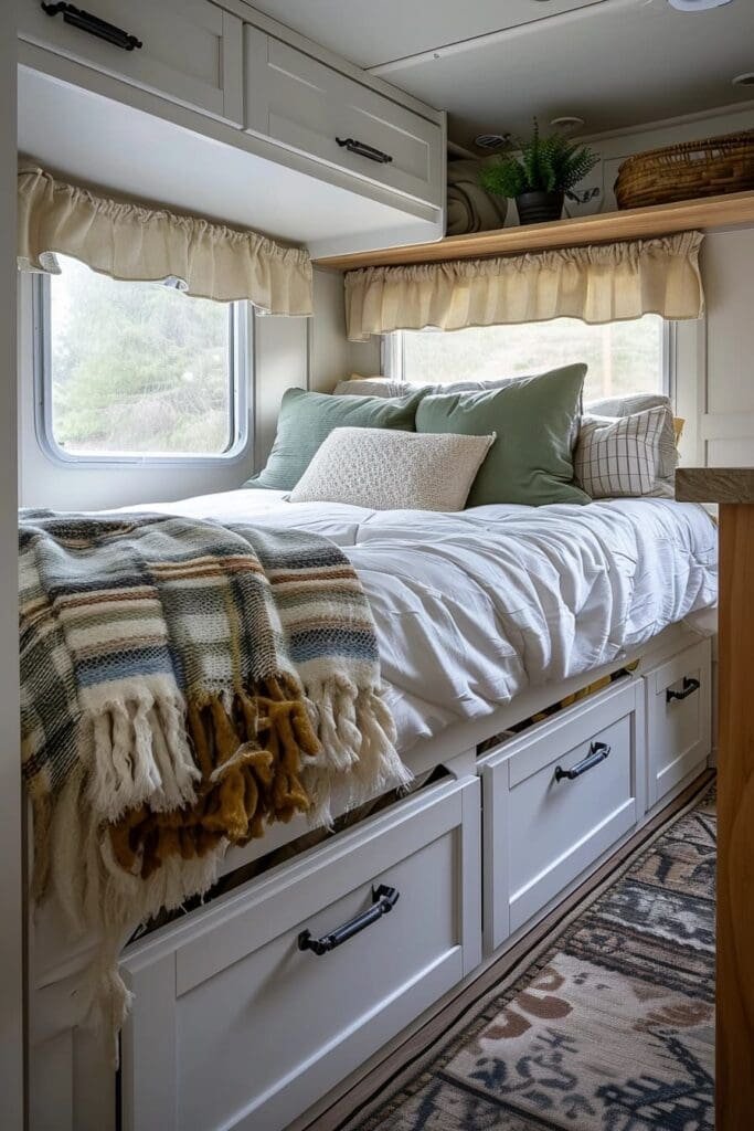 Under-Bed Drawers in an RV