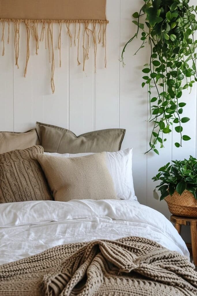 Greenery in a bedroom