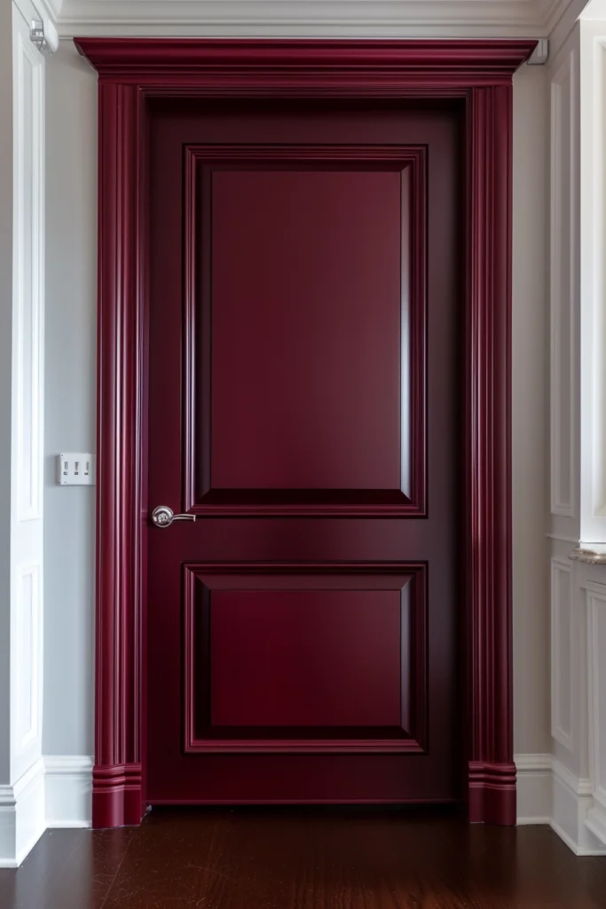 Maroon interior door, regal and deep twist on classic red