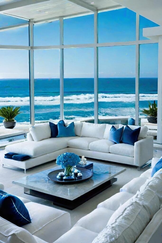 Oceanfront View Modern Luxury Living Room