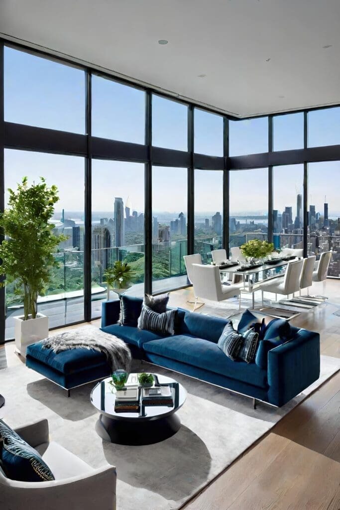 Panoramic View Modern Luxury Living Room
