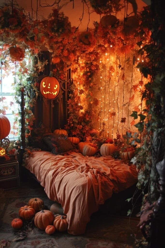 Pumpkin decorations for the bedroom
