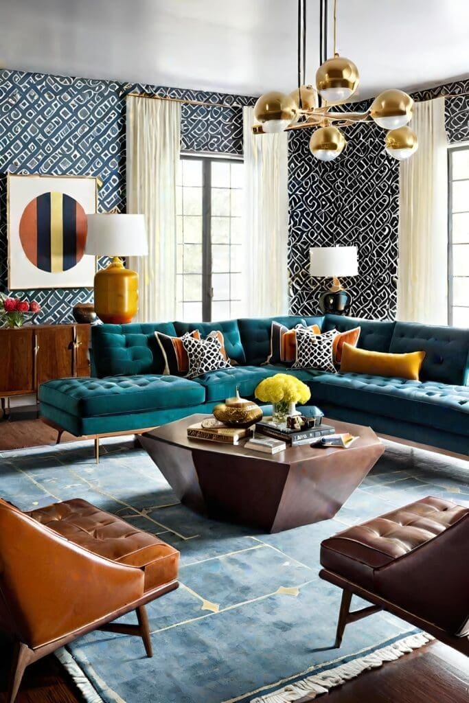Retro-Influenced Modern Luxury Living Room