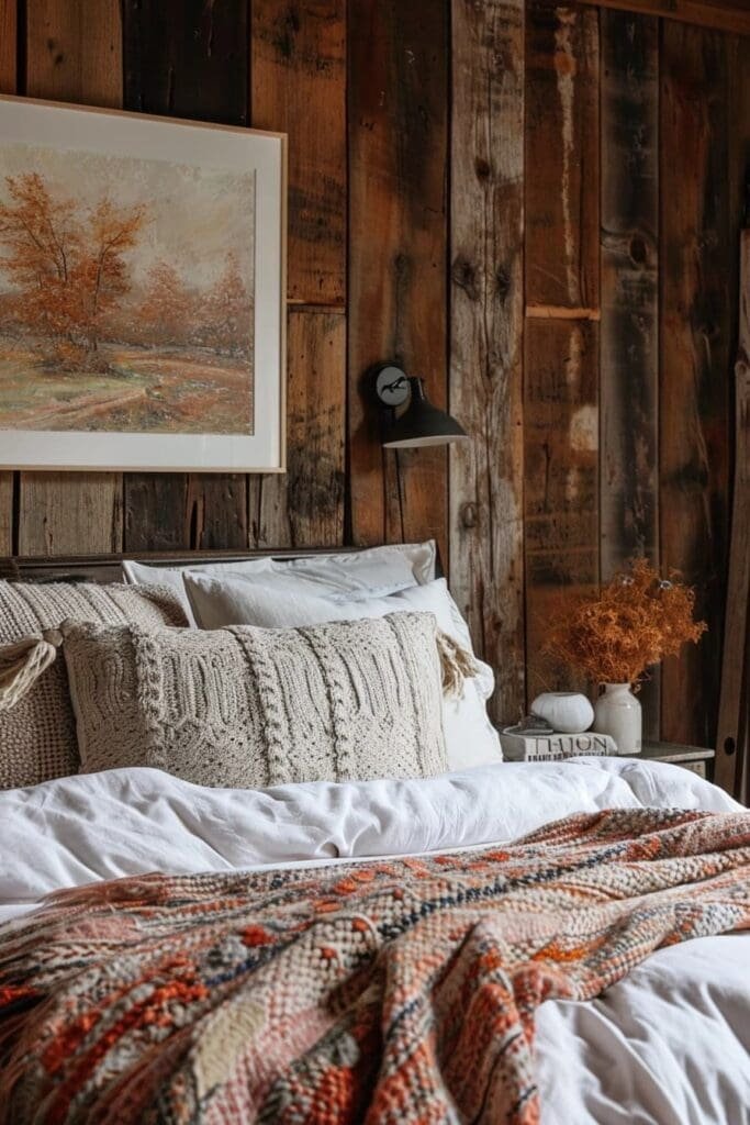 Rustic fall bedroom wall art