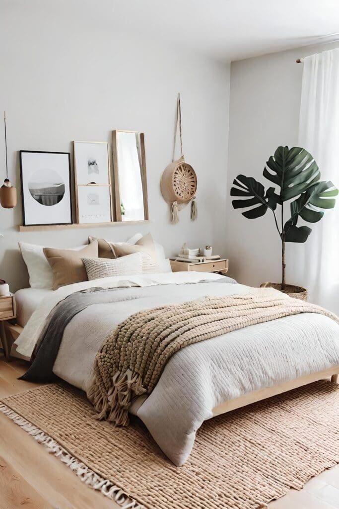 Scandinavian Small Shared Bedroom With Clean Lines And Neutral Colors