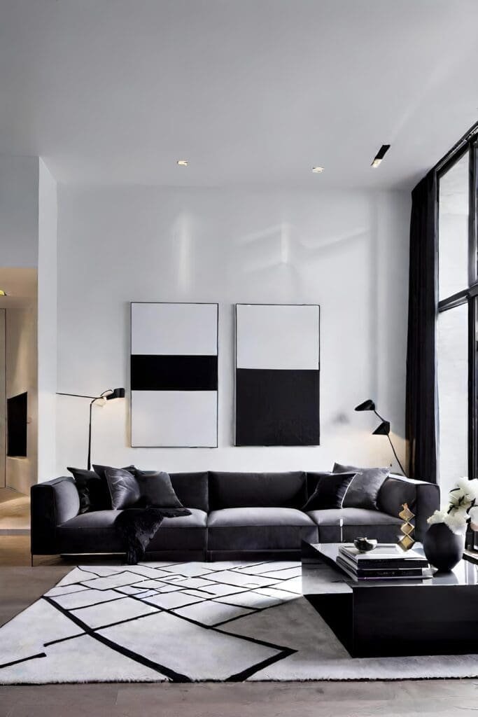 Sleek Minimalist Modern Luxury Living Room