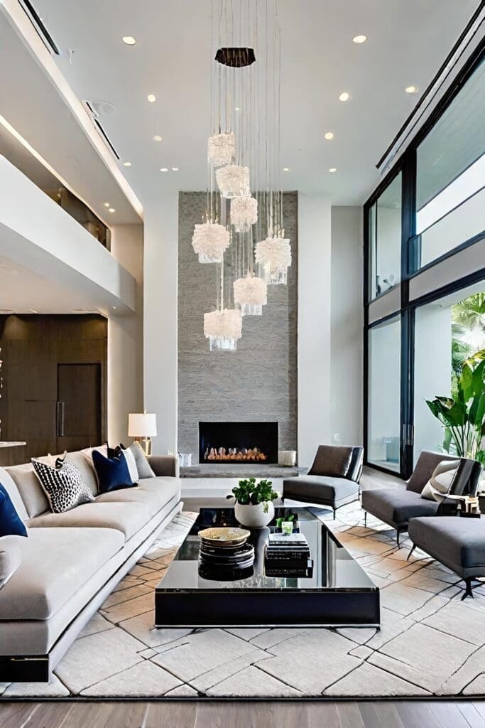 Spacious Open-Concept Modern Luxury Living Room