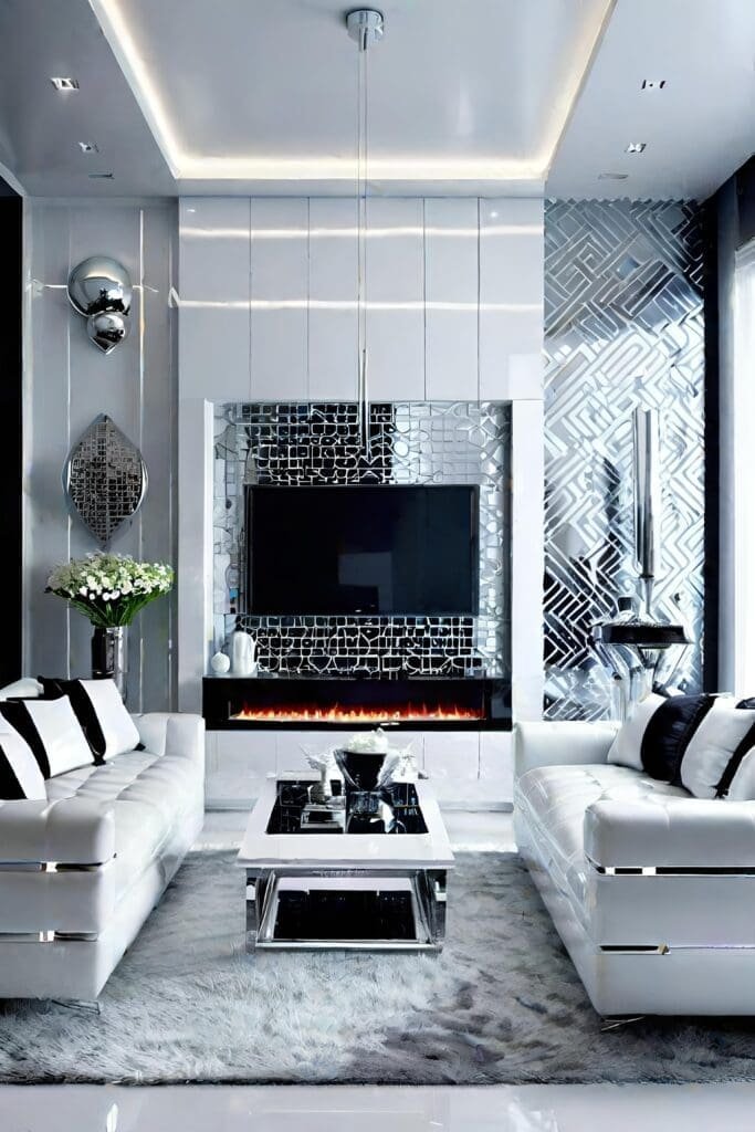 Ultra-Modern Glossy Finish Luxury Living Room
