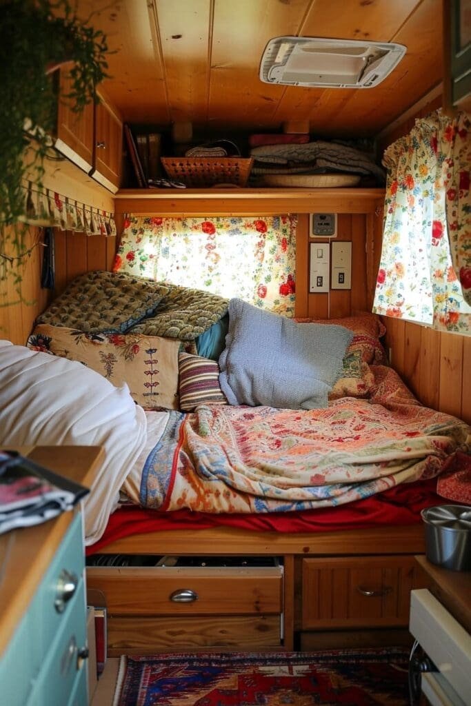 small RV bedroom