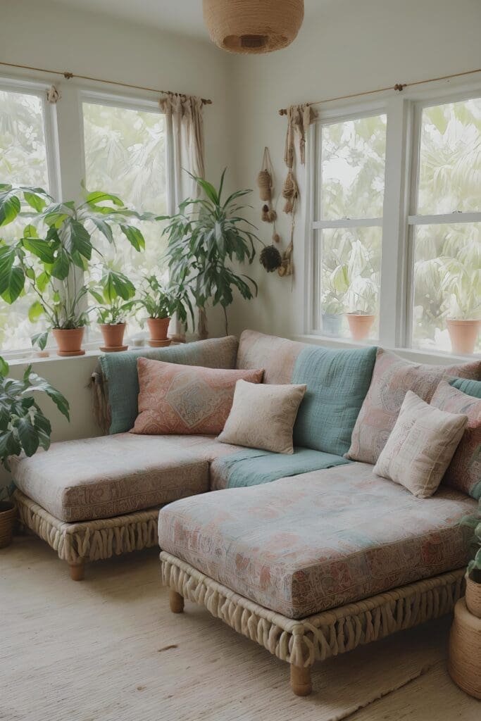 Using Floor Cushions for Casual Bohemian Seating