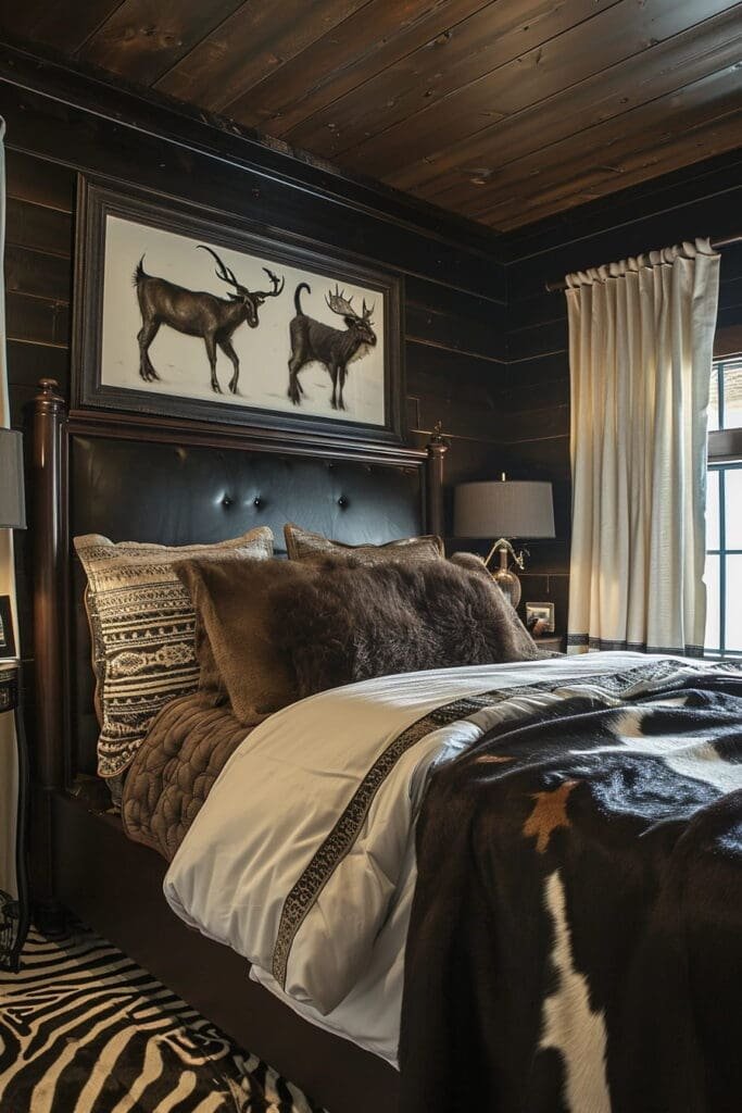 Western-Themed Bedroom with Animal Prints