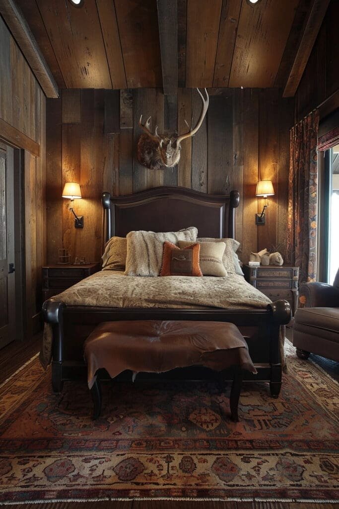 Western-Themed Bedroom with a Focal Point