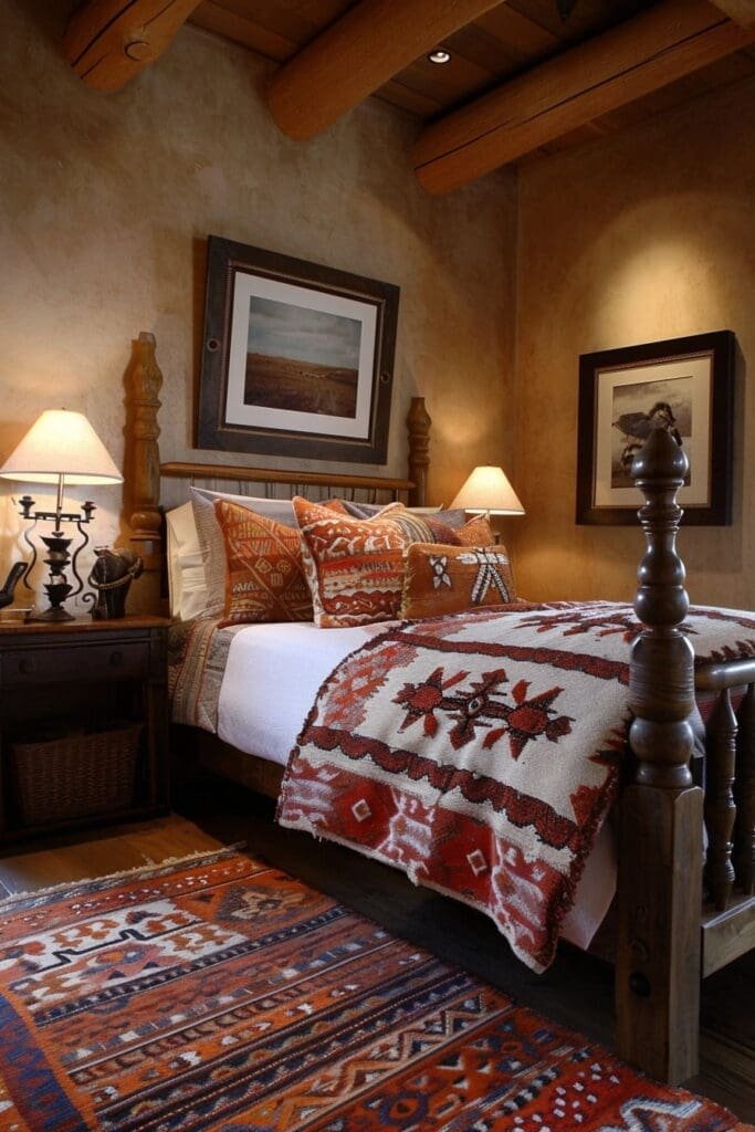 Western-Themed Bedroom with a Southwest Print