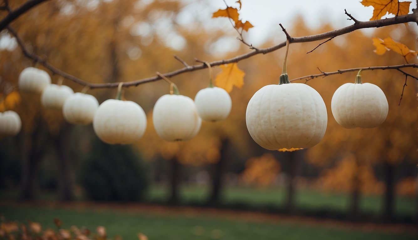 Hanging White Pumpkin Autumn Mobile