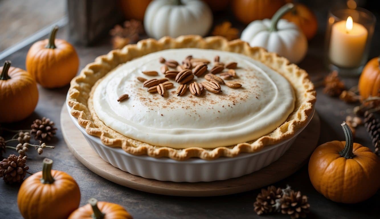 White Pumpkin Pie Display for Fall
