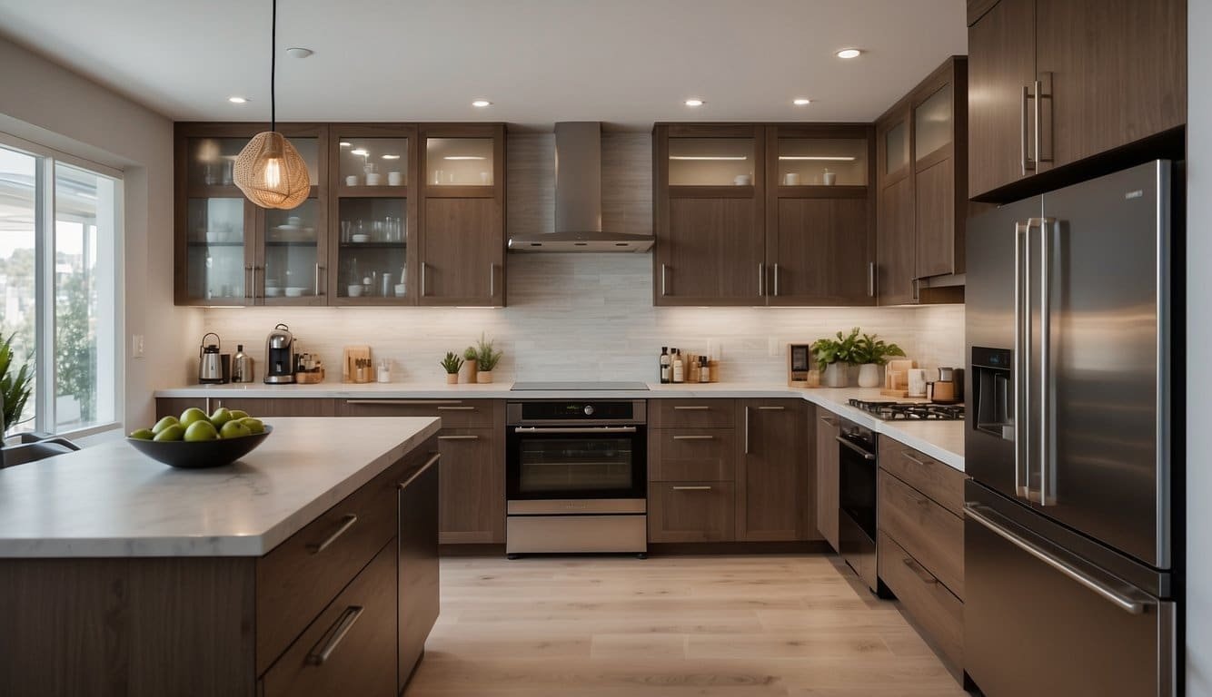 Galley Kitchen with Custom Wood Cabinetry