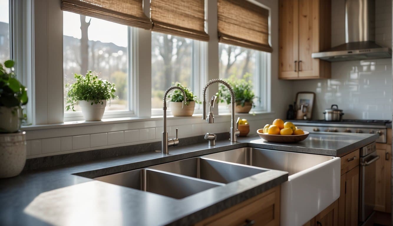 Galley Kitchen with a Farmhouse Sink