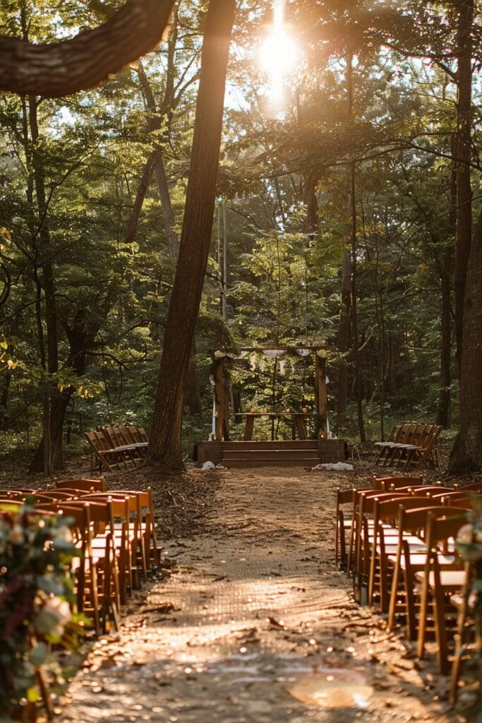 A Small Wedding in A Forest Clearing