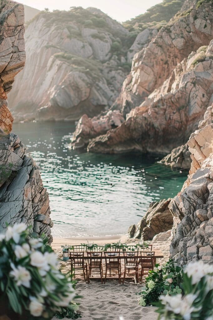 A Small Wedding in A Secluded Beach Cove