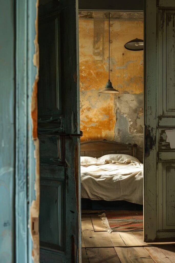 a quiet bedroom with a door gently closed