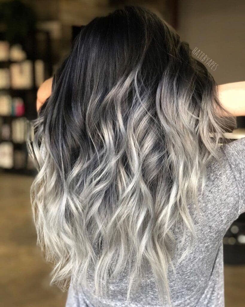 Silver Balayage Hair Color
