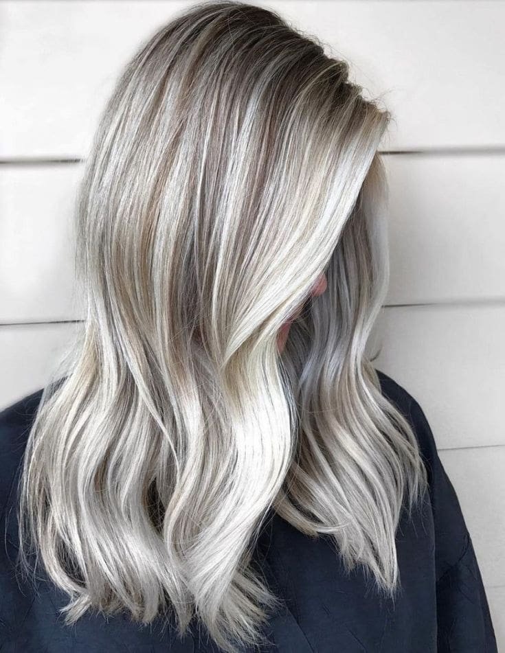 Silver Hair Color with Blonde Highlights