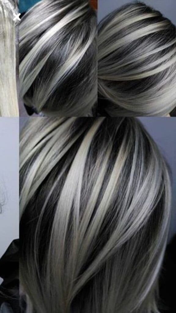 Silver Hair Color with Lowlights