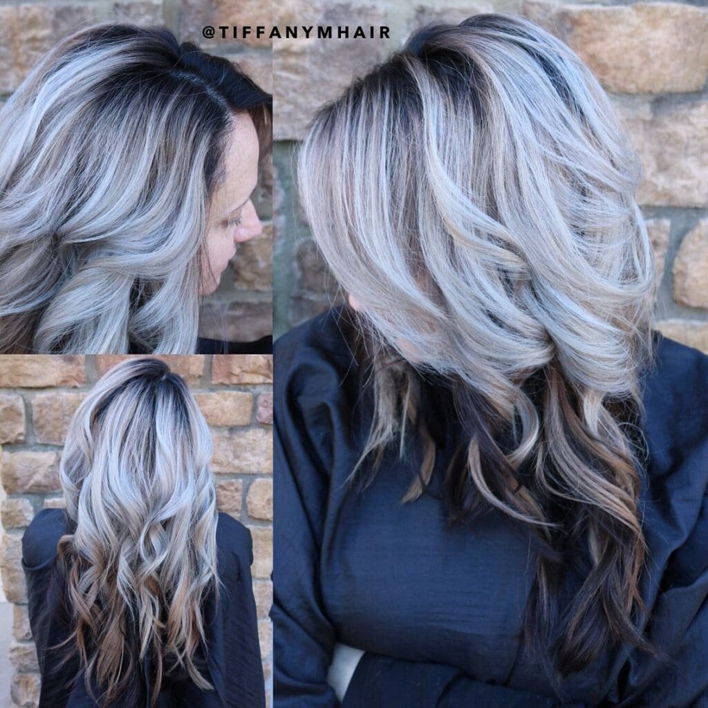 Silver Hair Color with Shadow Roots