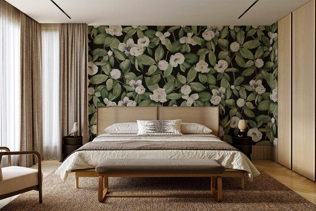 modern bedroom with Biophilic Design Elements