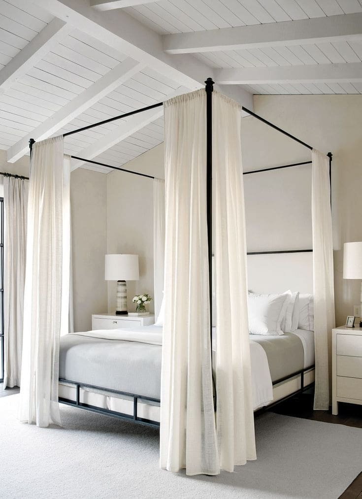 modern bedroom with Canopy Curtains