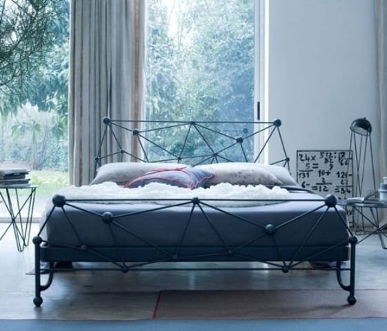 modern bedroom with a Sculptural Bed Frame