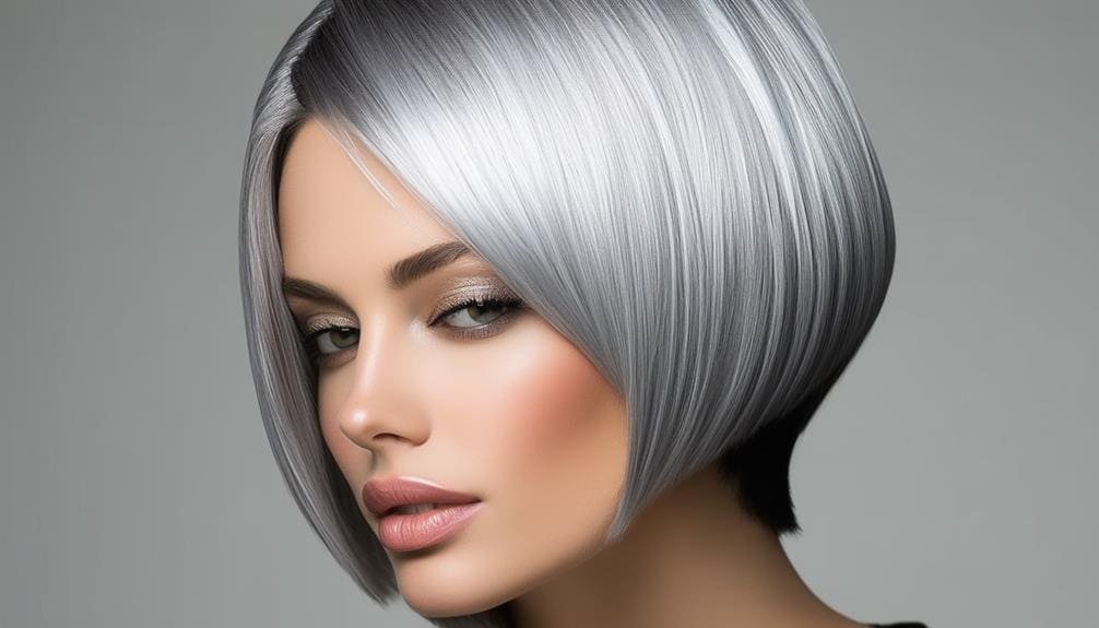 chic silver bob hairstyle