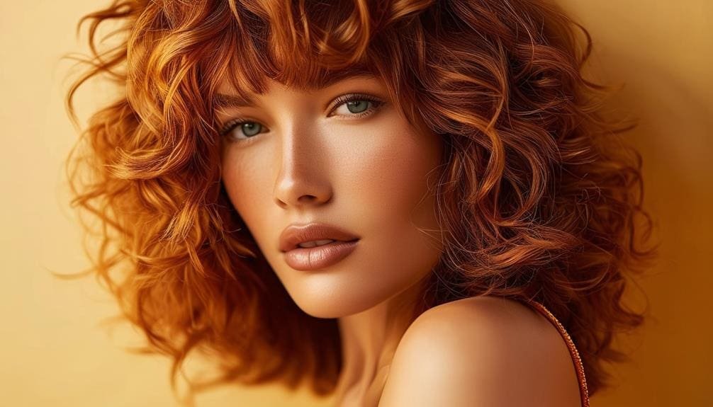 hairstyle curly bangs highlights